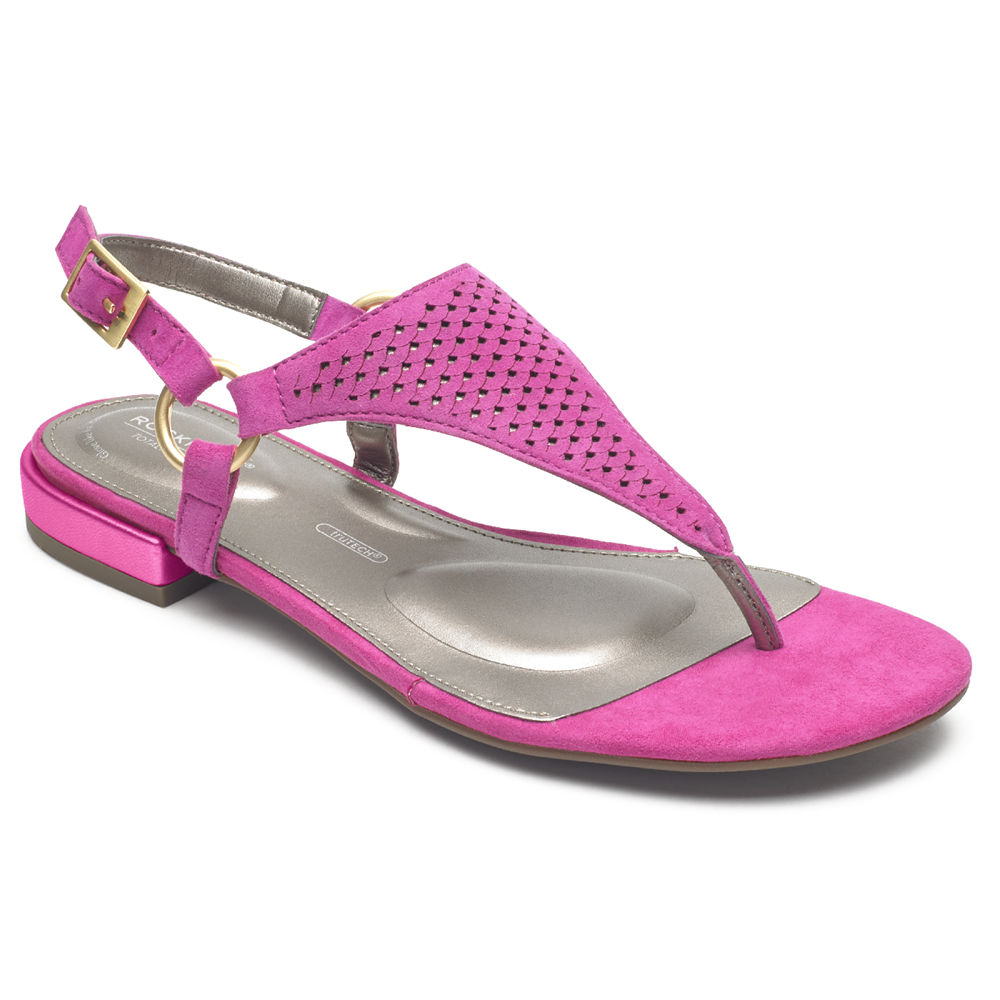 Sandálias Rockport Mulher Rosa - Total Motion Zosia Thong - 25086XZKD